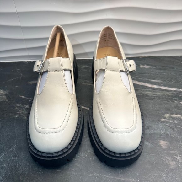 Seychelles Luster Leather Loafer Mary Jane Shoe Off White Womens Sz 8.5 - Picture 9 of 9